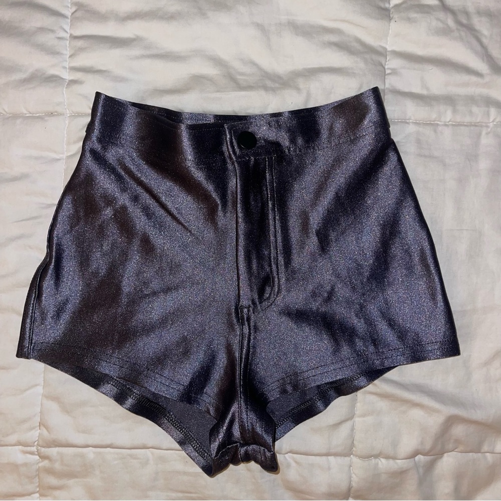 Vintage American apparel grey shiny disco shorts